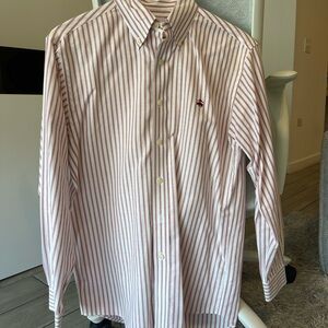 Brooks Brothers Red and White Striped Button-Down Shirt